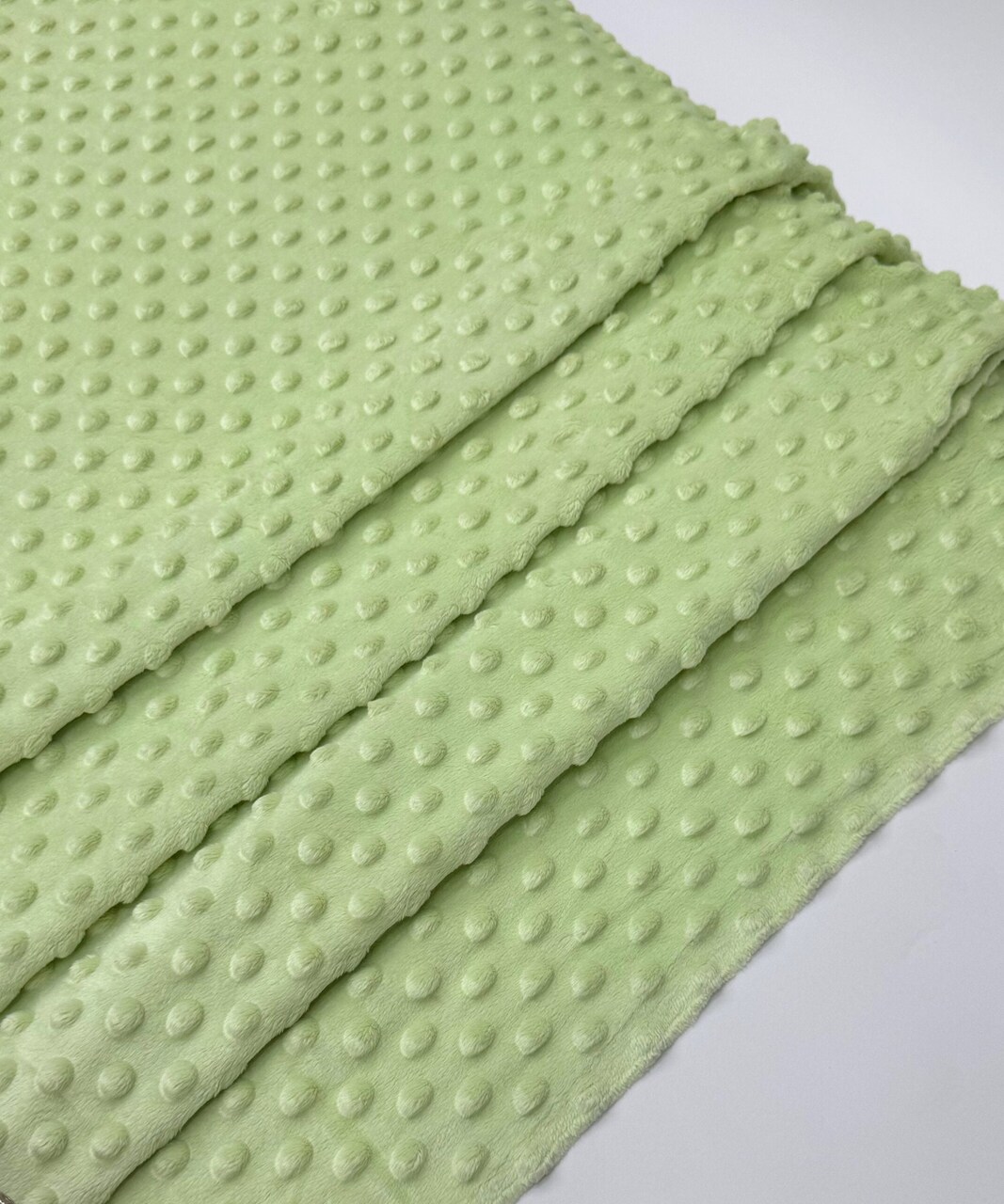 Sage Green Minky Dot Fabric by the Yard, 60" Wide Ultra-Soft Plush Minky Fabric for Baby Blankets, Nursery Decor, Plush Toys & Sewing